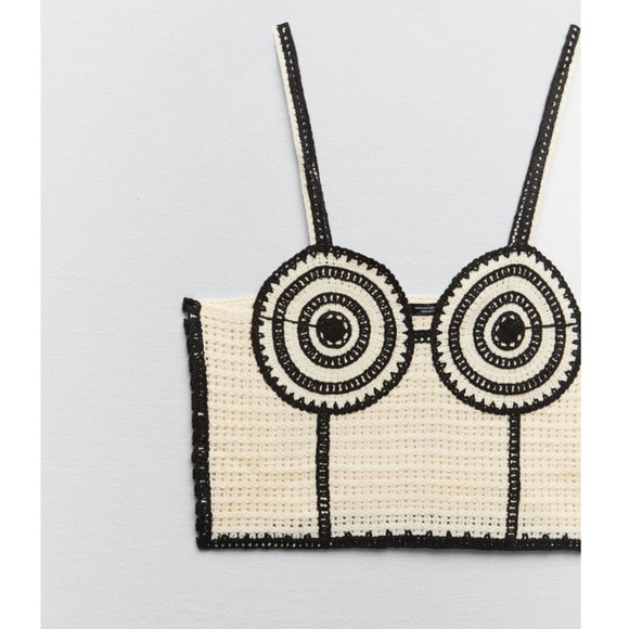 Zara Crochet Corset Crop top bustier - Picture 3 of 11